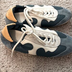 Tory Burch Blue and White Sneakers Retro-Inspired Design